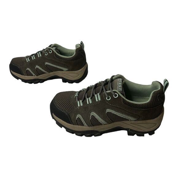 Hytest Opanka Slip-on Womens Size 7 Steel Toe Shoes Slip Resistant Gray & Teal - Picture 6 of 11